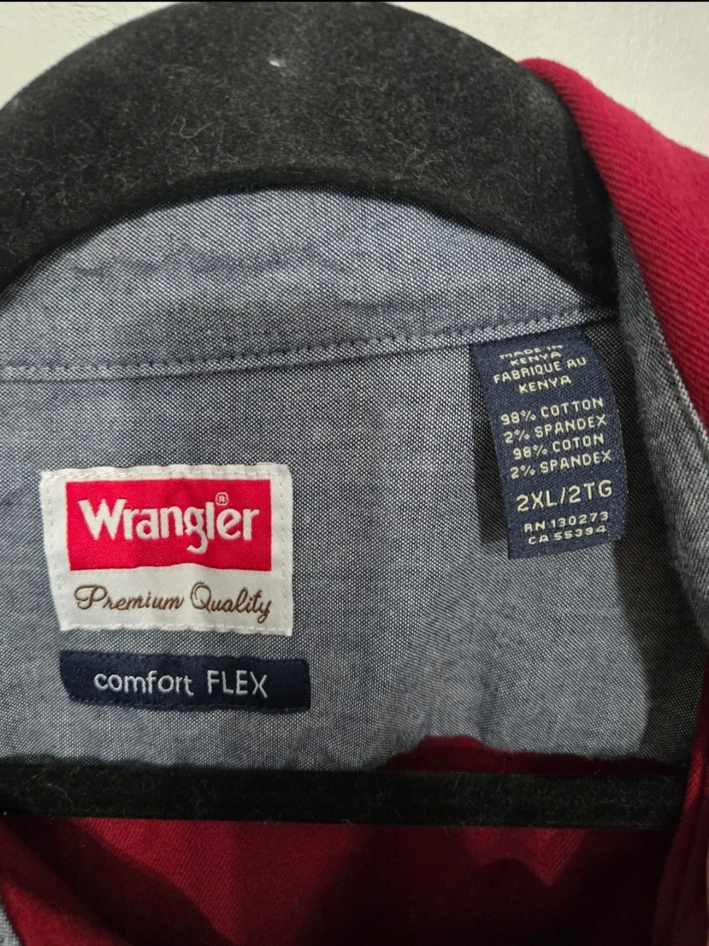 Wrangler Men's Burgundy Button-Up Shirt Jacket - Picture 3 of 5